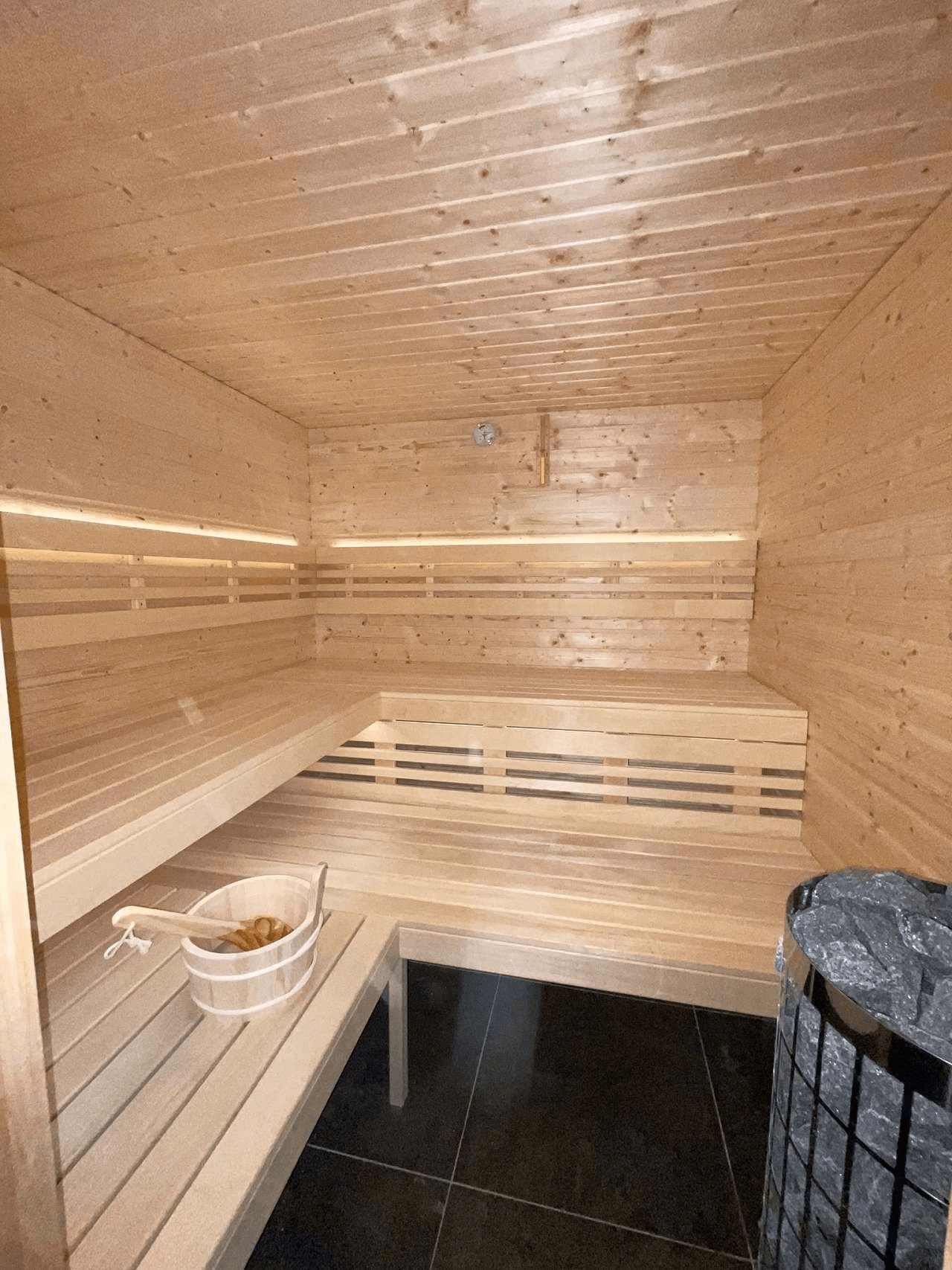 Nově vybudovaná finská sauna
